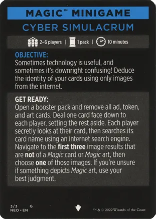 Cyber Simulacrum (Magic Minigame) [Kamigawa: Neon Dynasty Minigame] | Game Master's Emporium (The New GME)