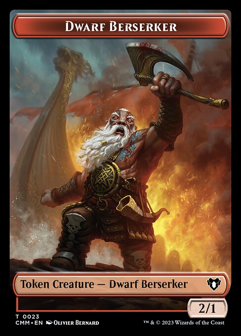 Bird // Dwarf Berserker Double-Sided Token [Commander Masters Tokens] | Game Master's Emporium (The New GME)