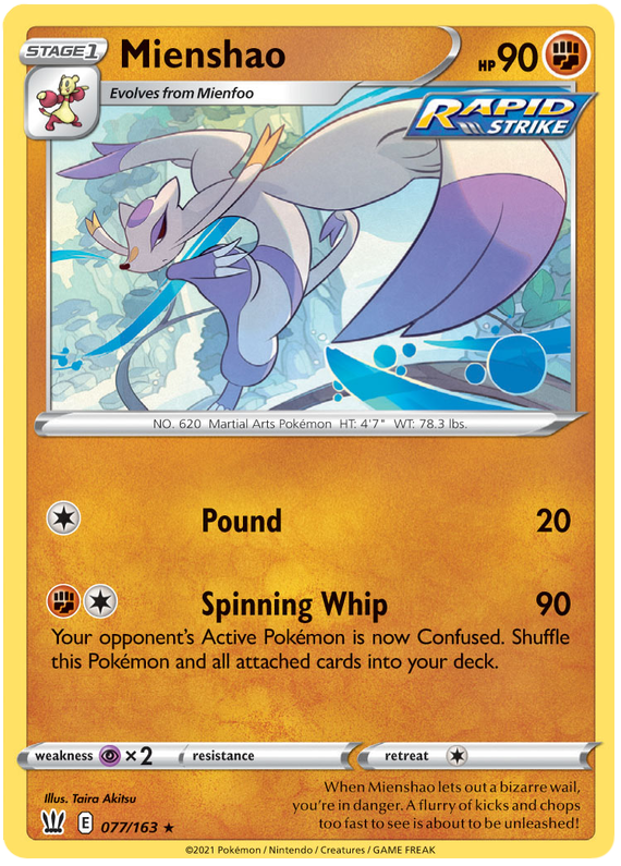 Mienshao (077/163) [Sword & Shield: Battle Styles] | Game Master's Emporium (The New GME)