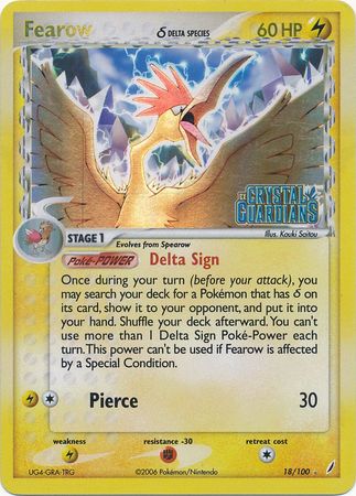 Fearow (18/100) (Delta Species) (Stamped) [EX: Crystal Guardians] | Game Master's Emporium (The New GME)