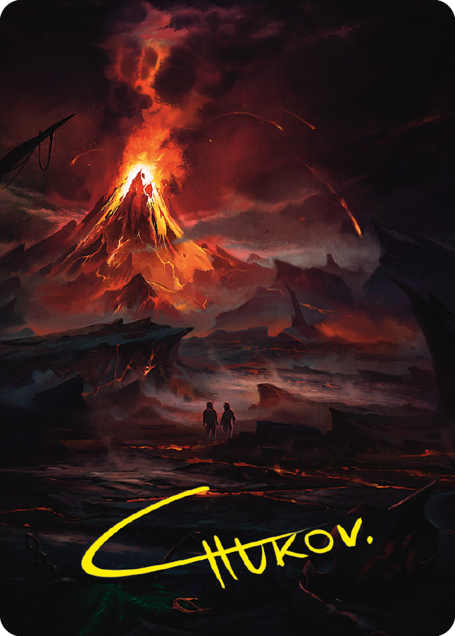 Valley of Gorgoroth Art Card (Gold-Stamped Signature) [The Lord of the Rings: Tales of Middle-earth Art Series] | Game Master's Emporium (The New GME)