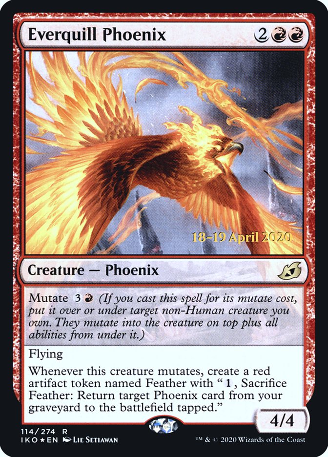 Everquill Phoenix [Ikoria: Lair of Behemoths Prerelease Promos] | Game Master's Emporium (The New GME)