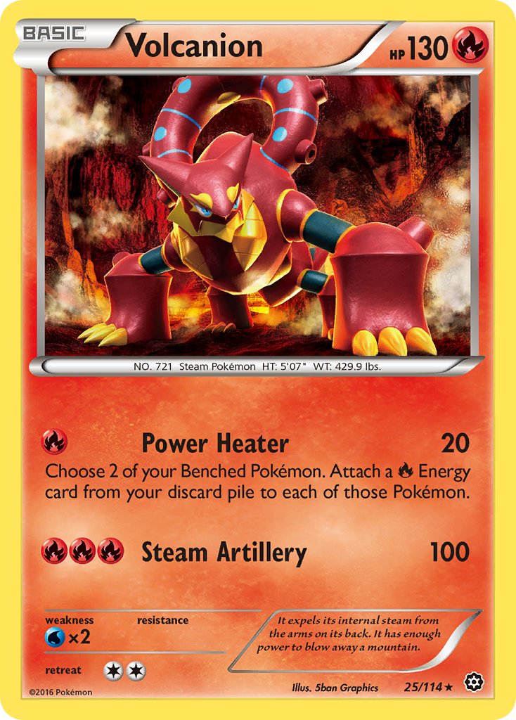 Volcanion (25/114) (Cracked Ice Holo) (Theme Deck Exclusive) [XY: Steam Siege] | Game Master's Emporium (The New GME)