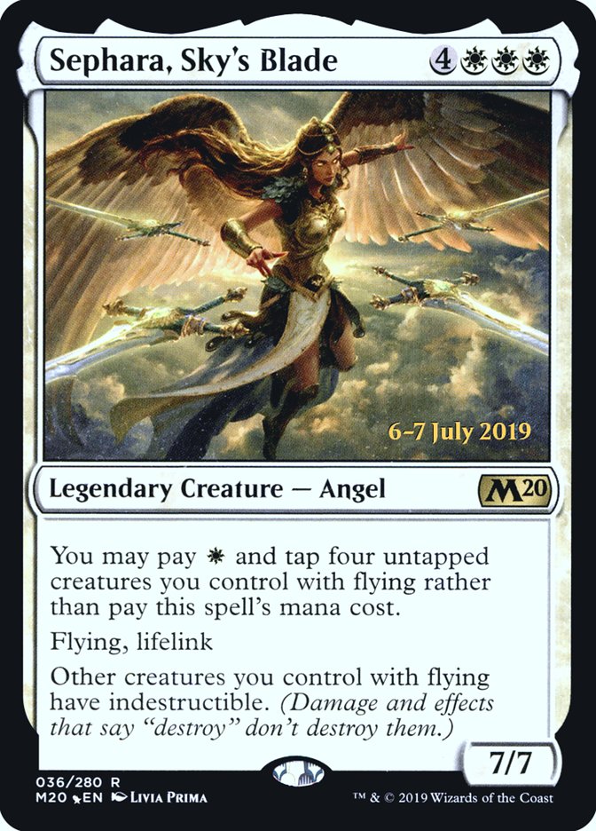 Sephara, Sky's Blade [Core Set 2020 Prerelease Promos] | Game Master's Emporium (The New GME)