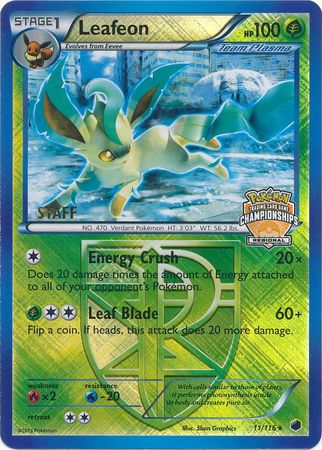 Leafeon (11/116) (Regional Championship Promo Staff) [Black & White: Plasma Freeze] | Game Master's Emporium (The New GME)