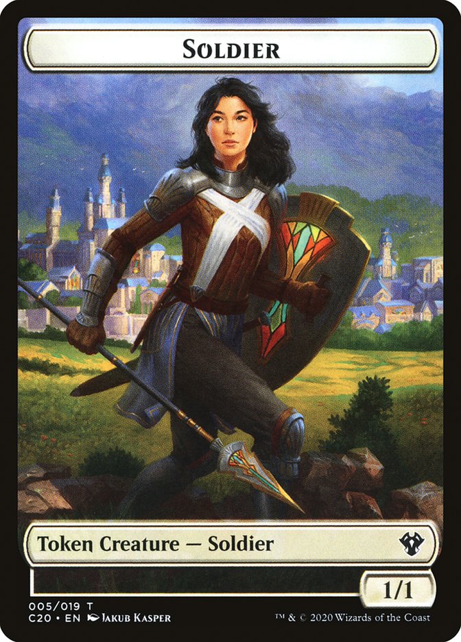 Elemental (003) // Soldier Double-Sided Token [Commander 2020 Tokens] | Game Master's Emporium (The New GME)