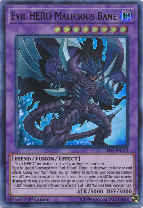 Evil Hero Malicious Bane [LED5-EN012] Ultra Rare | Game Master's Emporium (The New GME)