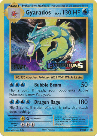 Gyarados (34/108) (XY Evolutions Staff Prerelease) [XY: Black Star Promos] | Game Master's Emporium (The New GME)