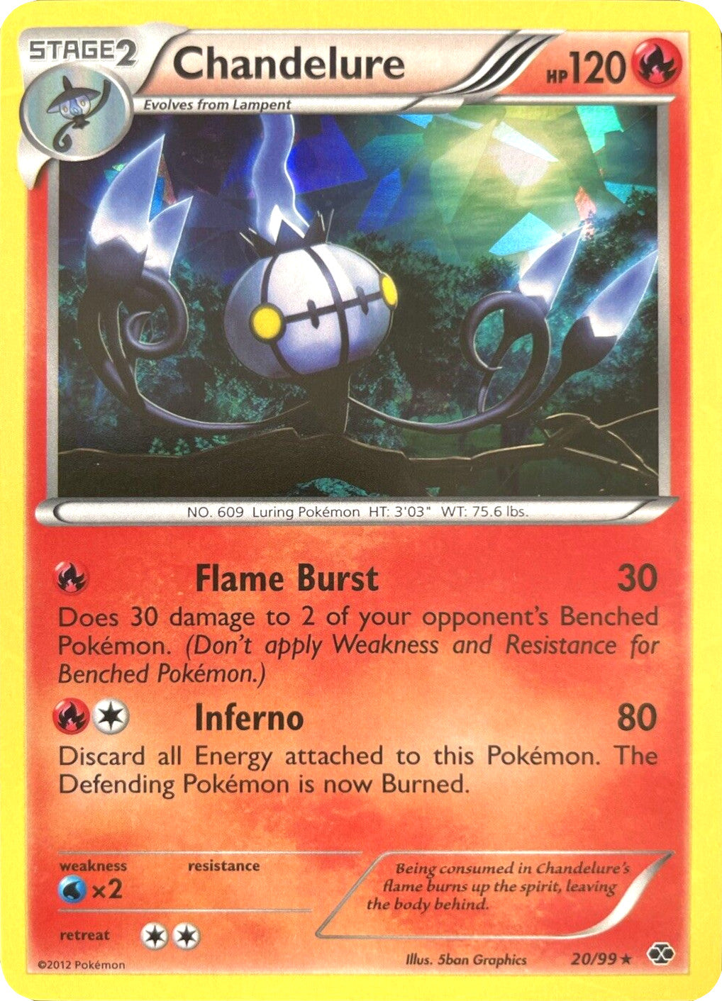 Chandelure (20/99) (Cracked Ice Holo) [Black & White: Next Destinies] | Game Master's Emporium (The New GME)