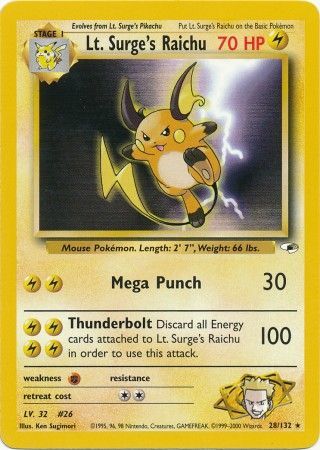 Lt. Surge's Raichu (28/132) [Gym Heroes Unlimited] | Game Master's Emporium (The New GME)