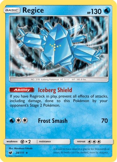 Regice (28/111) [Sun & Moon: Crimson Invasion] | Game Master's Emporium (The New GME)