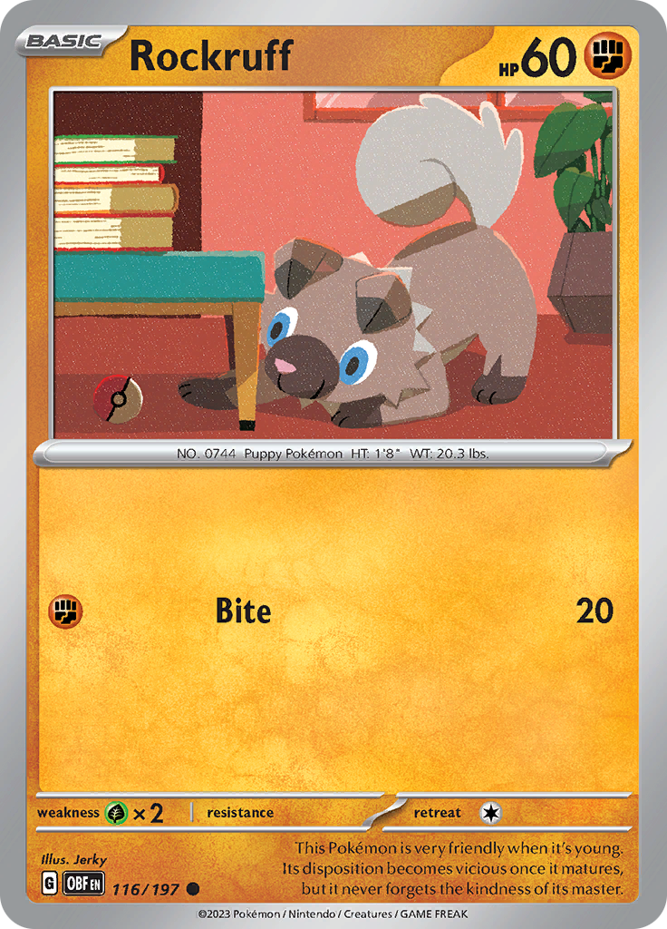 Rockruff (116/197) [Scarlet & Violet: Obsidian Flames] | Game Master's Emporium (The New GME)