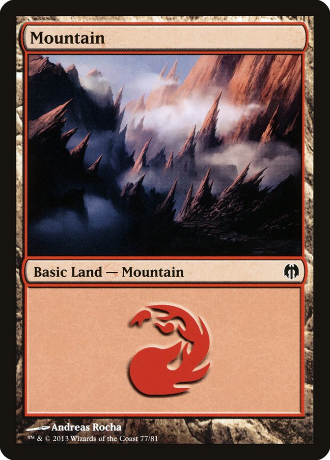 Mountain (77) [Duel Decks: Heroes vs. Monsters] | Game Master's Emporium (The New GME)