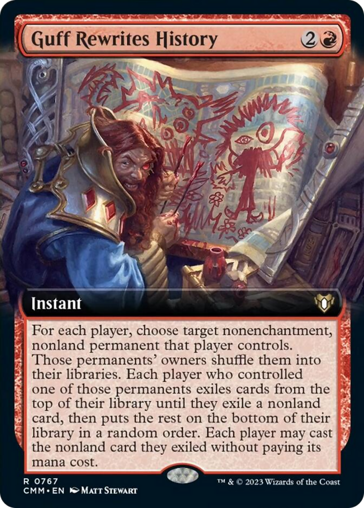 Guff Rewrites History (Extended Art) [Commander Masters] | Game Master's Emporium (The New GME)