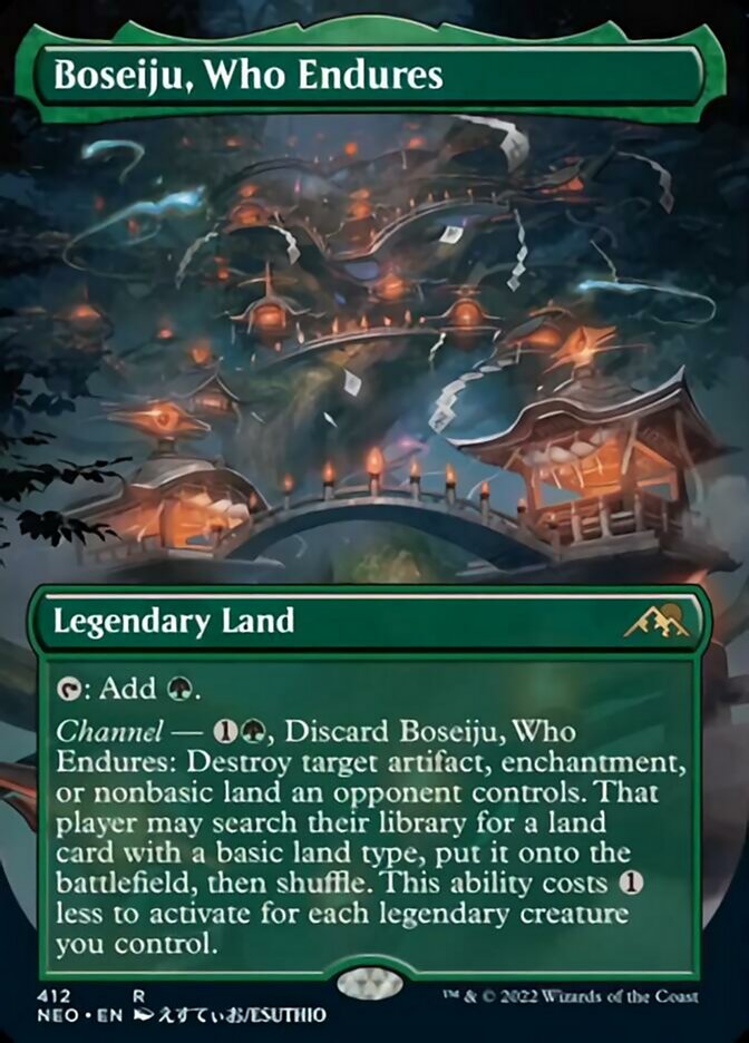 Boseiju, Who Endures (Borderless Alternate Art) [Kamigawa: Neon Dynasty] | Game Master's Emporium (The New GME)