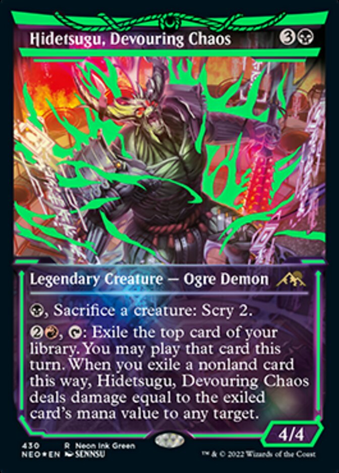 Hidetsugu, Devouring Chaos (Neon Ink Green) [Kamigawa: Neon Dynasty] | Game Master's Emporium (The New GME)