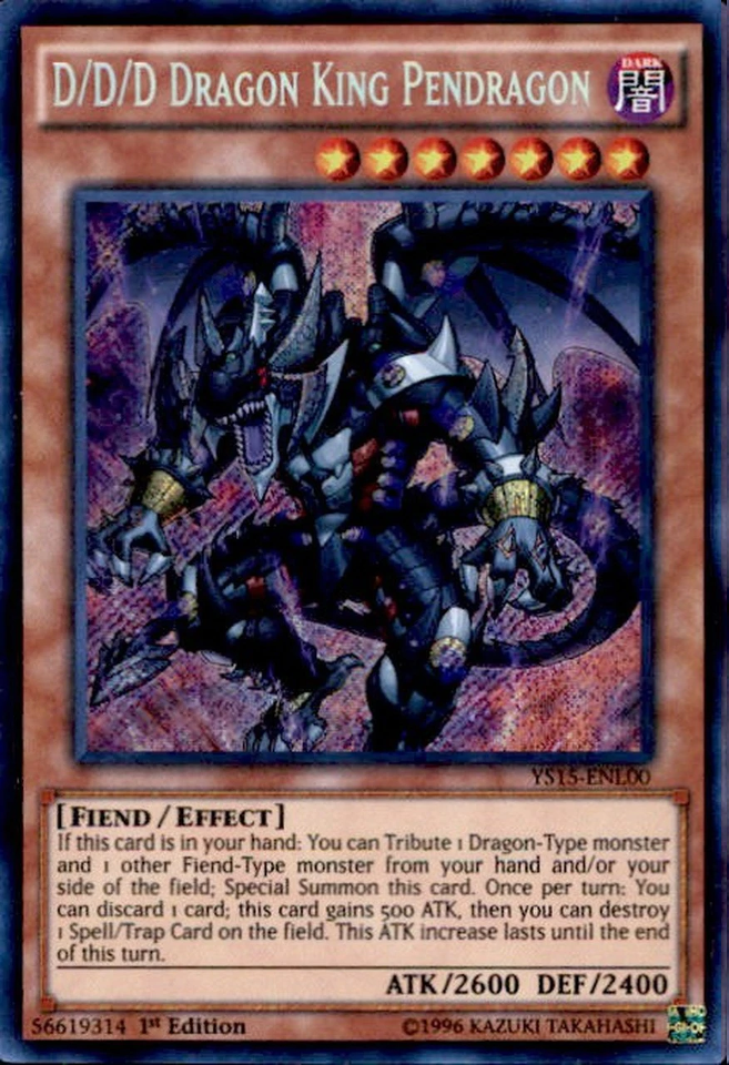 D/D/D Dragon King Pendragon [YS15-ENL00] Secret Rare | Game Master's Emporium (The New GME)