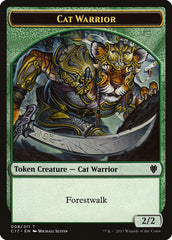 Cat // Cat Warrior Double-Sided Token [Commander 2017 Tokens] | Game Master's Emporium (The New GME)