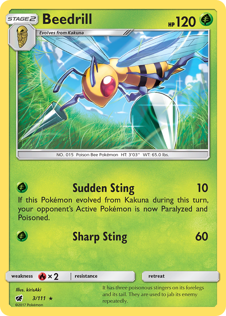 Beedrill (3/111) [Sun & Moon: Crimson Invasion] | Game Master's Emporium (The New GME)