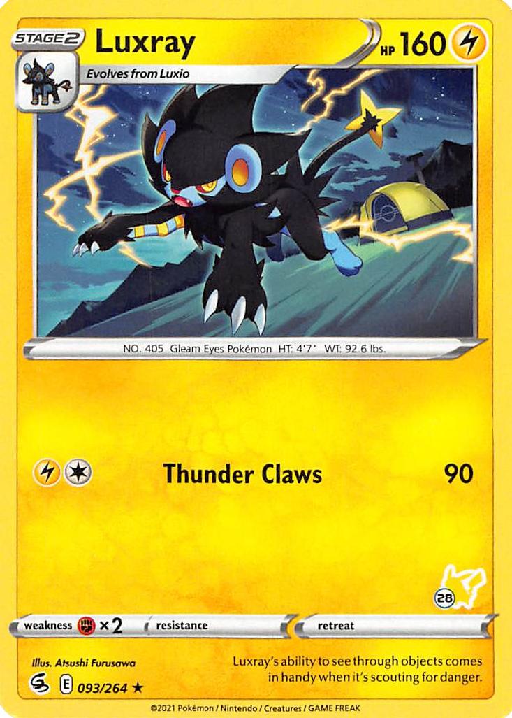 Luxray (093/264) (Pikachu Stamp #28) [Battle Academy 2022] | Game Master's Emporium (The New GME)