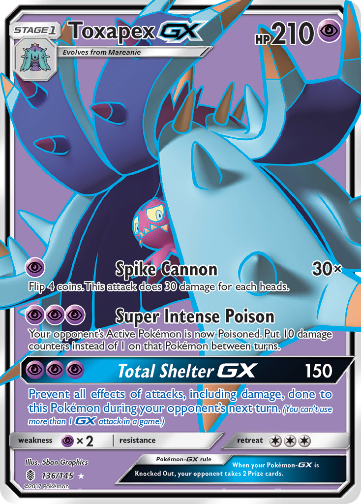 Toxapex GX (136/145) [Sun & Moon: Guardians Rising] | Game Master's Emporium (The New GME)