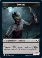 Zombie (005) // Wrenn and Seven Emblem Double-Sided Token [Innistrad: Midnight Hunt Tokens] | Game Master's Emporium (The New GME)