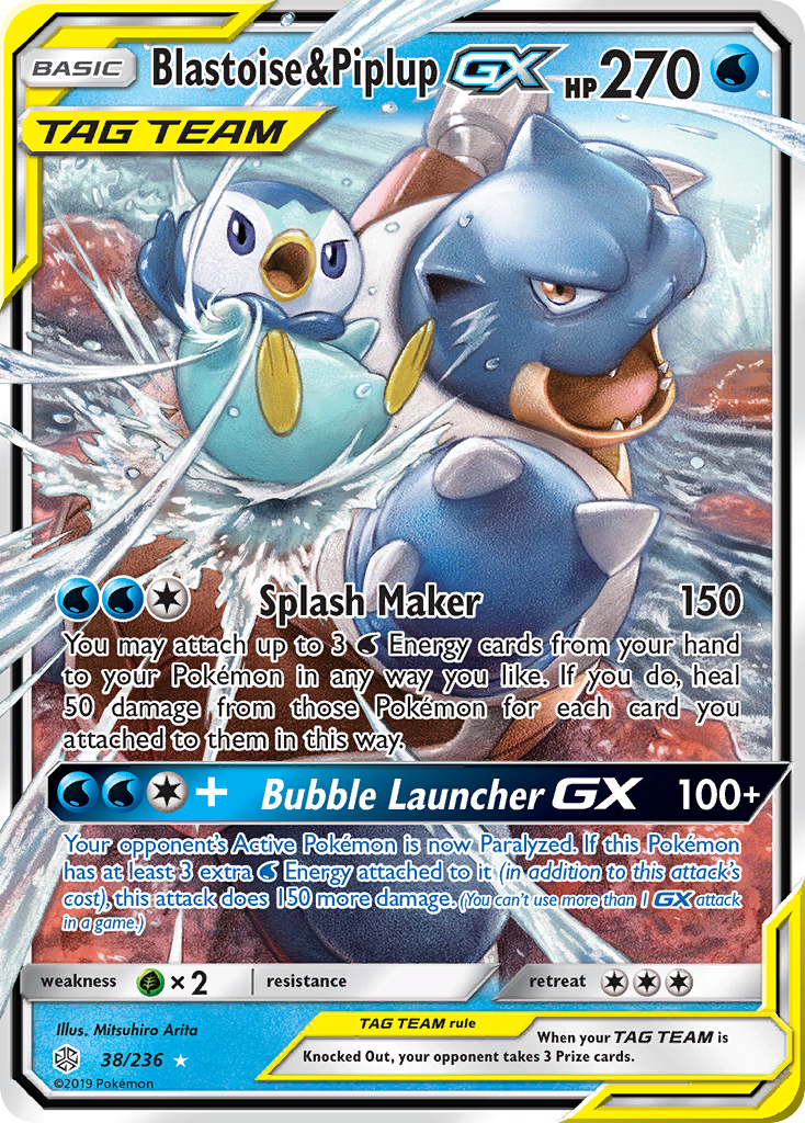 Blastoise & Piplup GX (38/236) [Sun & Moon: Cosmic Eclipse] | Game Master's Emporium (The New GME)