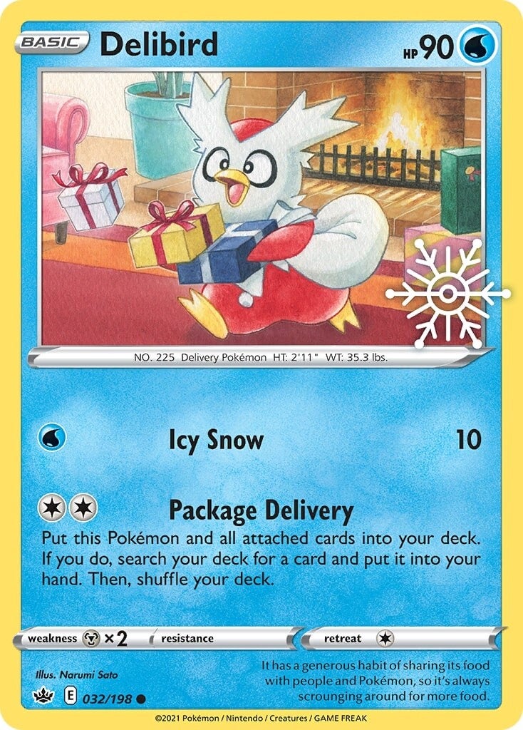 Delibird (032/198) (Holiday Calendar) [Sword & Shield: Chilling Reign] | Game Master's Emporium (The New GME)