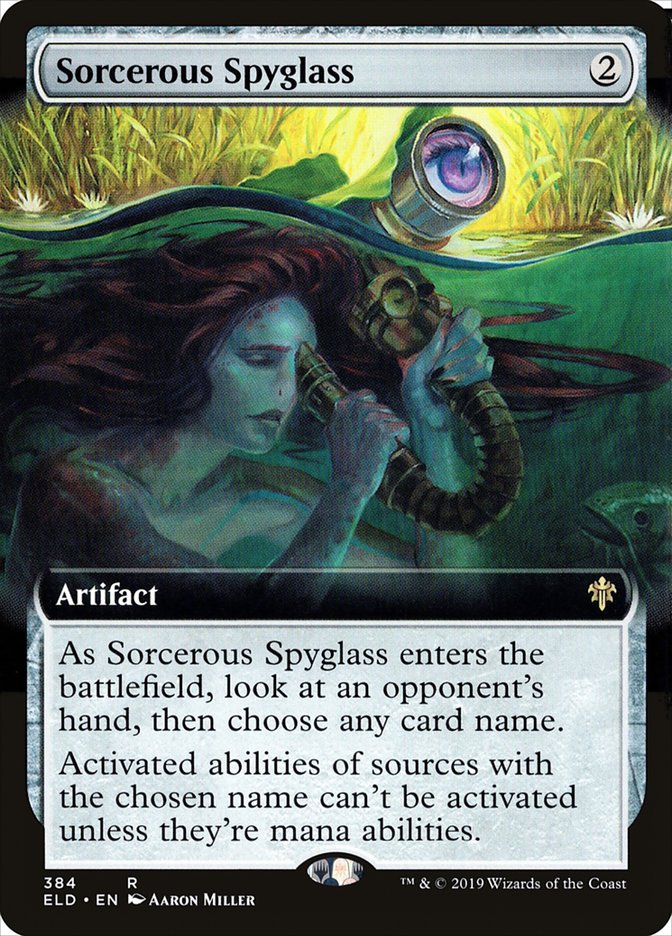 Sorcerous Spyglass (Extended Art) [Throne of Eldraine] | Game Master's Emporium (The New GME)