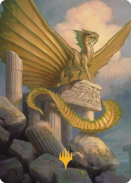 Ancient Gold Dragon Art Card (05) (Gold-Stamped Signature) [Commander Legends: Battle for Baldur's Gate Art Series] | Game Master's Emporium (The New GME)