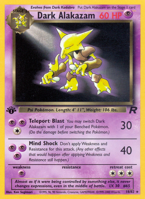 Dark Alakazam (18/82) [Team Rocket 1st Edition] | Game Master's Emporium (The New GME)