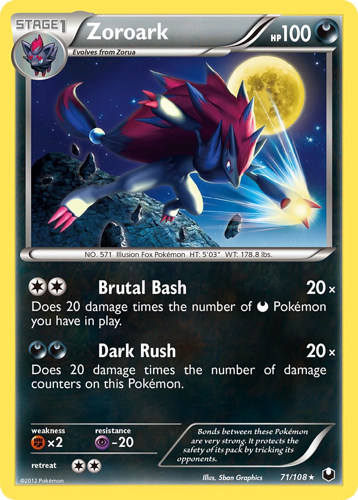 Zoroark (71/108) (Cracked Ice Holo) (Theme Deck Exclusive) [Black & White: Dark Explorers] | Game Master's Emporium (The New GME)