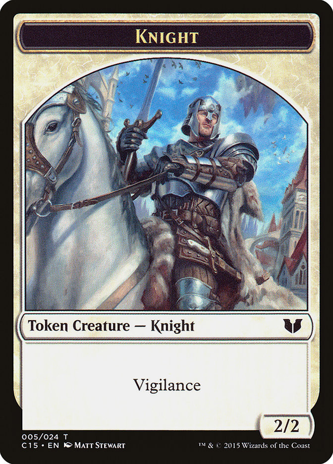 Knight (005) // Spirit (023) Double-Sided Token [Commander 2015 Tokens] | Game Master's Emporium (The New GME)