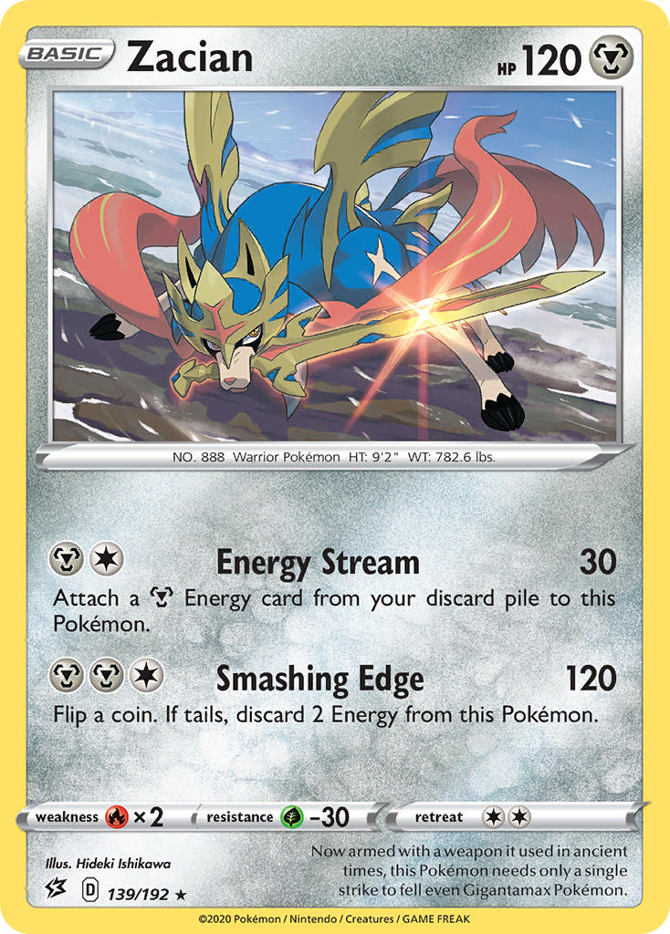 Zacian (139/192) (Cracked Ice Holo) (Theme Deck Exclusives) [Sword & Shield: Rebel Clash] | Game Master's Emporium (The New GME)