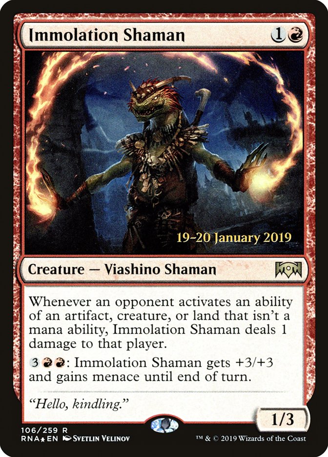 Immolation Shaman [Ravnica Allegiance Prerelease Promos] | Game Master's Emporium (The New GME)