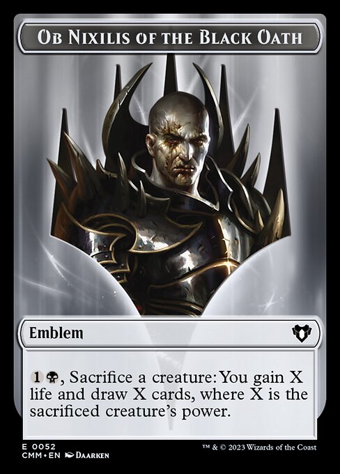 Eldrazi // Emblem - Ob Nixilis of the Black Oath Double-Sided Token [Commander Masters Tokens] | Game Master's Emporium (The New GME)