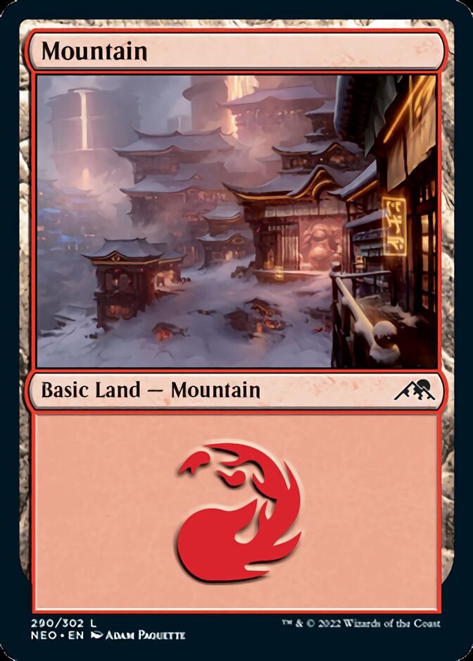 Mountain (290) [Kamigawa: Neon Dynasty] | Game Master's Emporium (The New GME)