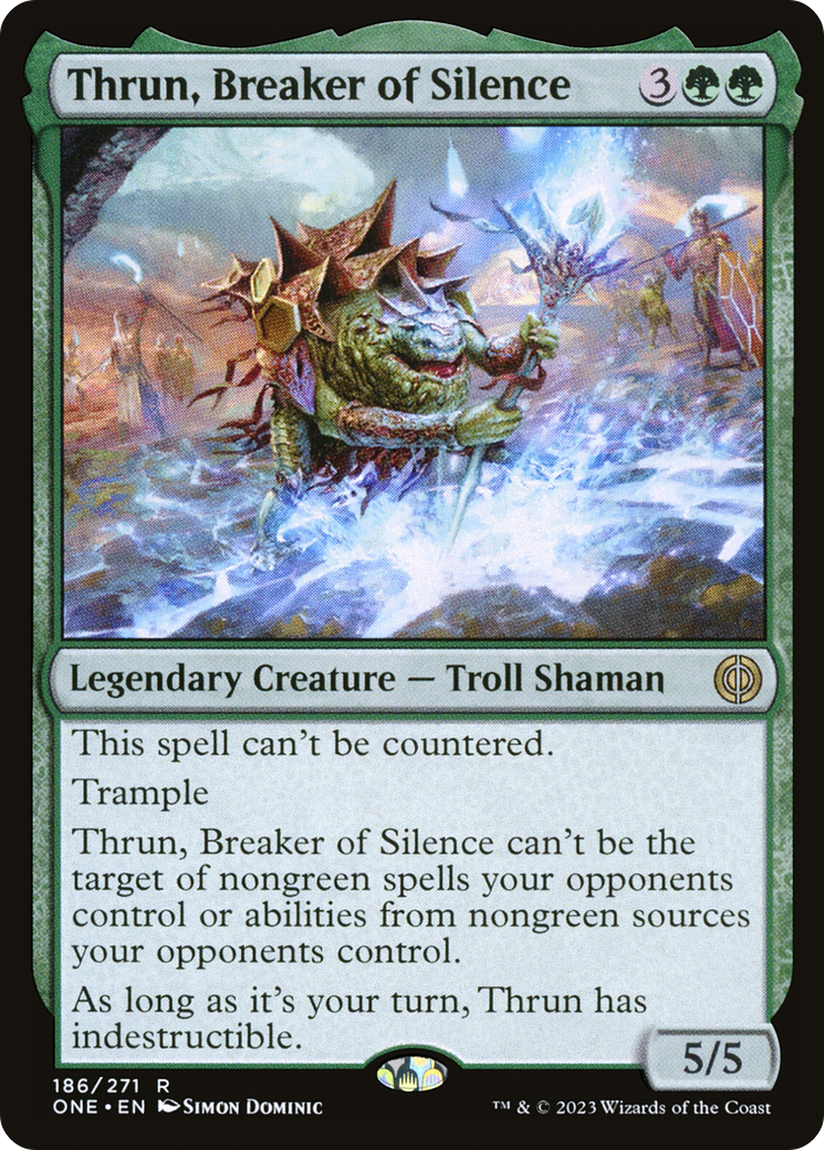 Thrun, Breaker of Silence [Phyrexia: All Will Be One Prerelease Promos] | Game Master's Emporium (The New GME)