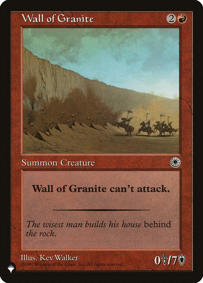 Wall of Granite [The List] | Game Master's Emporium (The New GME)