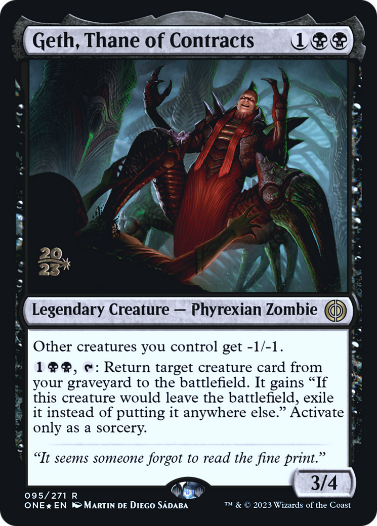 Geth, Thane of Contracts [Phyrexia: All Will Be One Prerelease Promos] | Game Master's Emporium (The New GME)