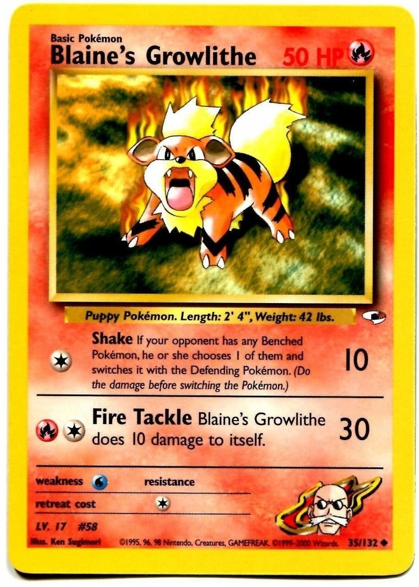 Blaine's Growlithe (35/132) [Gym Heroes Unlimited] | Game Master's Emporium (The New GME)