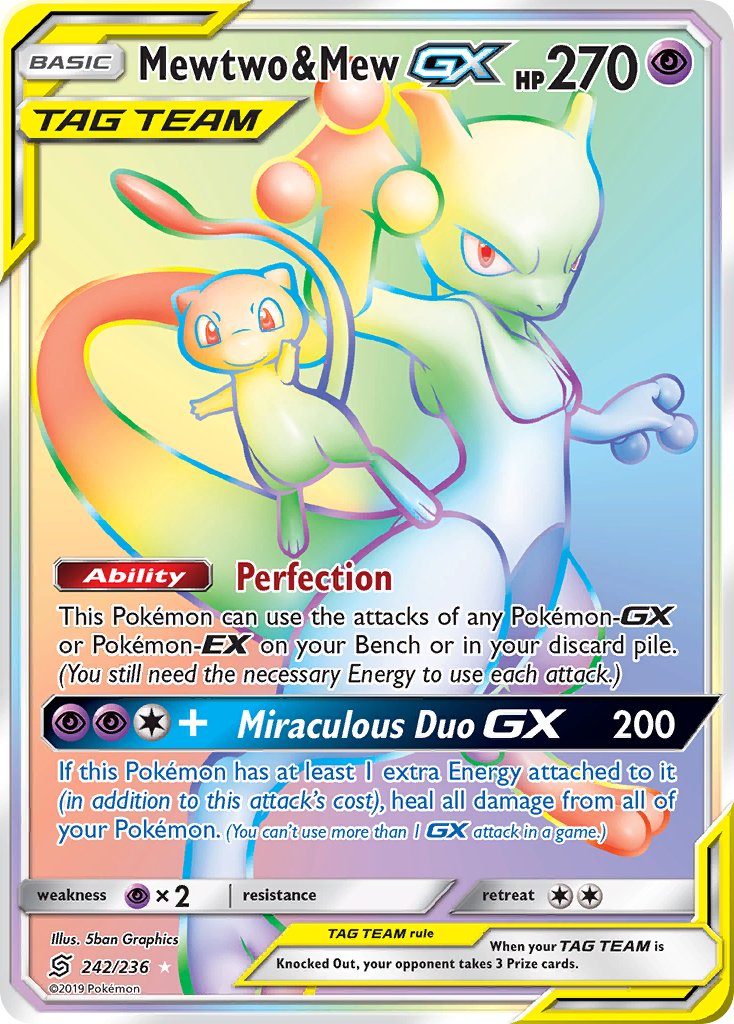 Mewtwo & Mew GX (242/236) [Sun & Moon: Unified Minds] | Game Master's Emporium (The New GME)