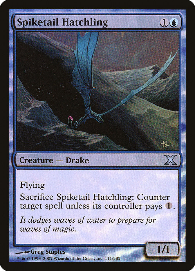 Spiketail Hatchling (Premium Foil) [Tenth Edition] | Game Master's Emporium (The New GME)