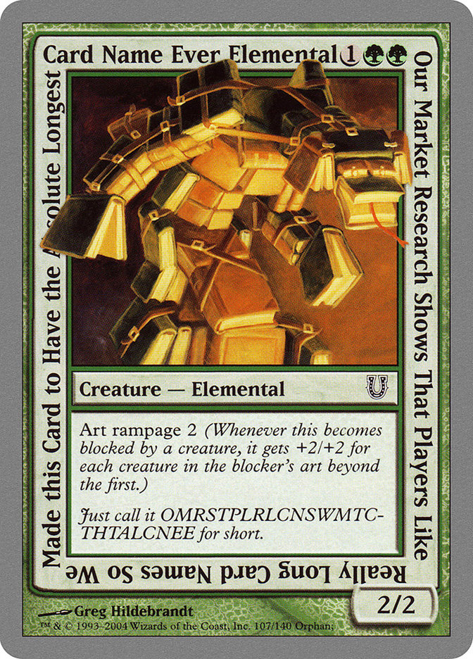 Our Market Research Shows That Players Like Really Long Card Names So We Made this Card to Have the Absolute Longest Card Name Ever Elemental [Unhinged] | Game Master's Emporium (The New GME)