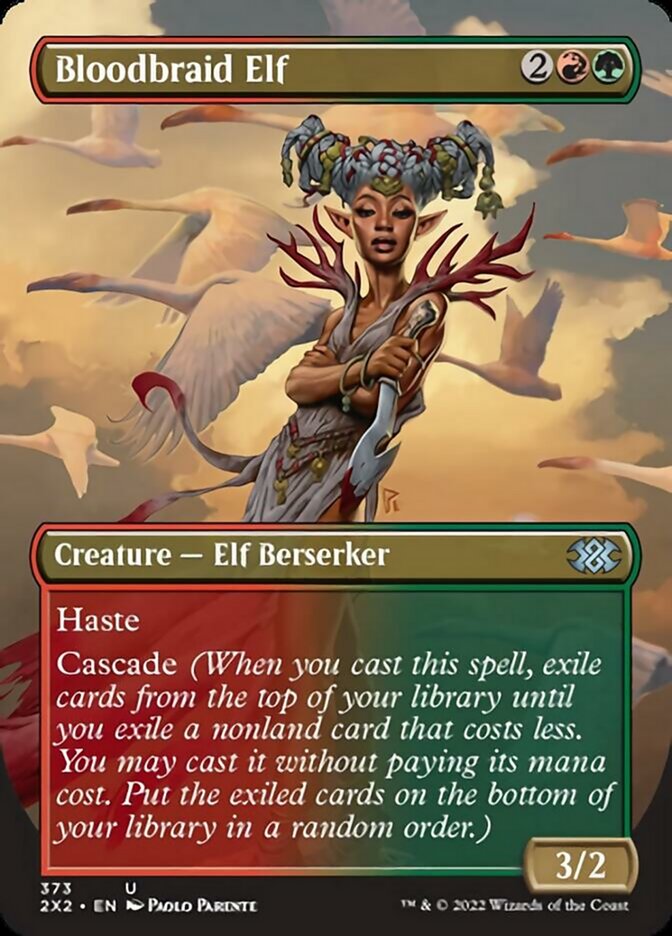 Bloodbraid Elf (Borderless Alternate Art) [Double Masters 2022] | Game Master's Emporium (The New GME)