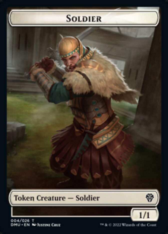 Soldier // Badger Double-Sided Token [Dominaria United Tokens] | Game Master's Emporium (The New GME)