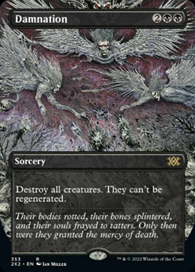 Damnation (Borderless Alternate Art) [Double Masters 2022] | Game Master's Emporium (The New GME)