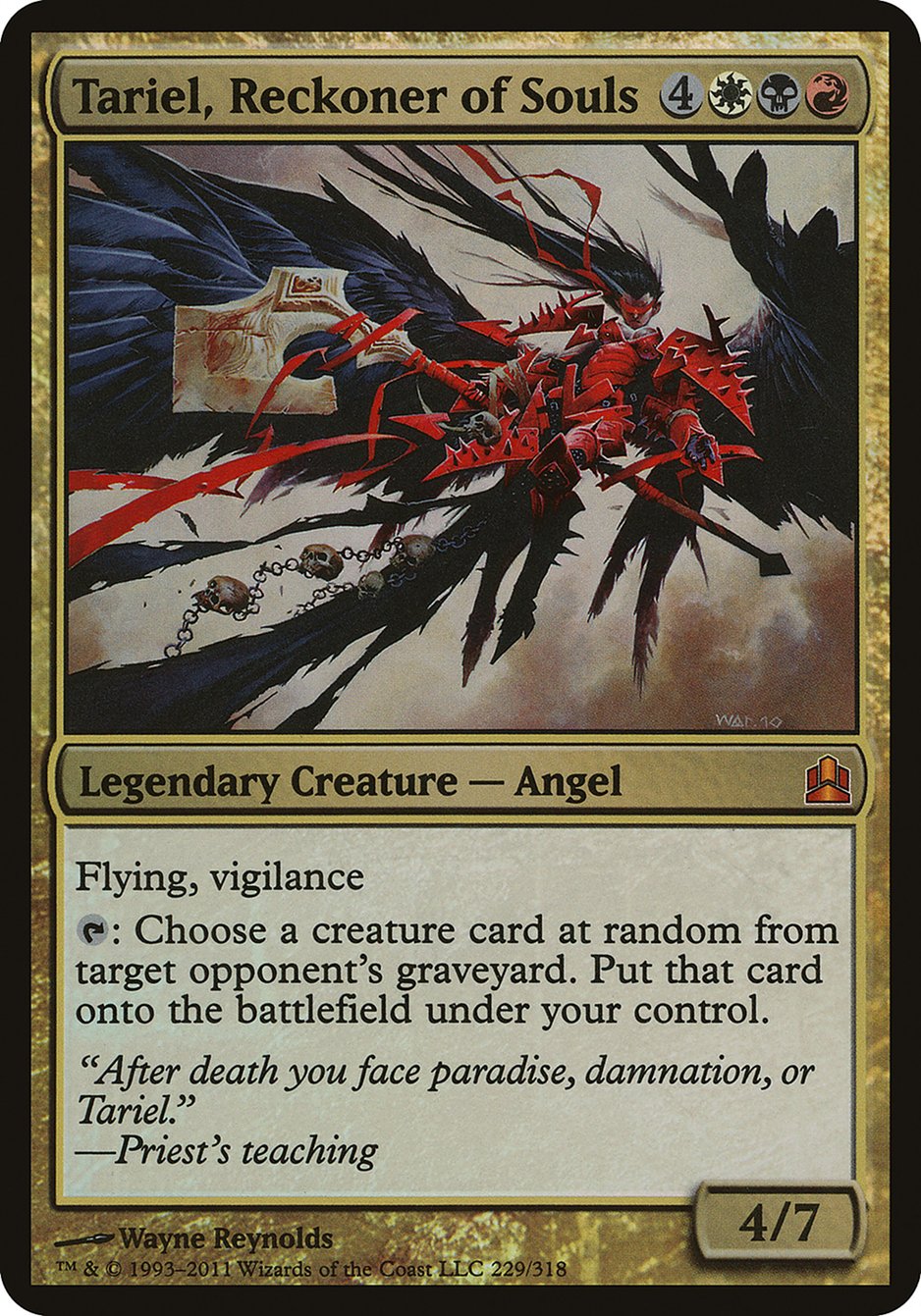 Tariel, Reckoner of Souls (Oversized) [Commander 2011 Oversized] | Game Master's Emporium (The New GME)