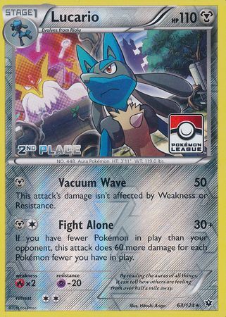 Lucario (63/124) (League Promo 2nd Place) [XY: Fates Collide] | Game Master's Emporium (The New GME)