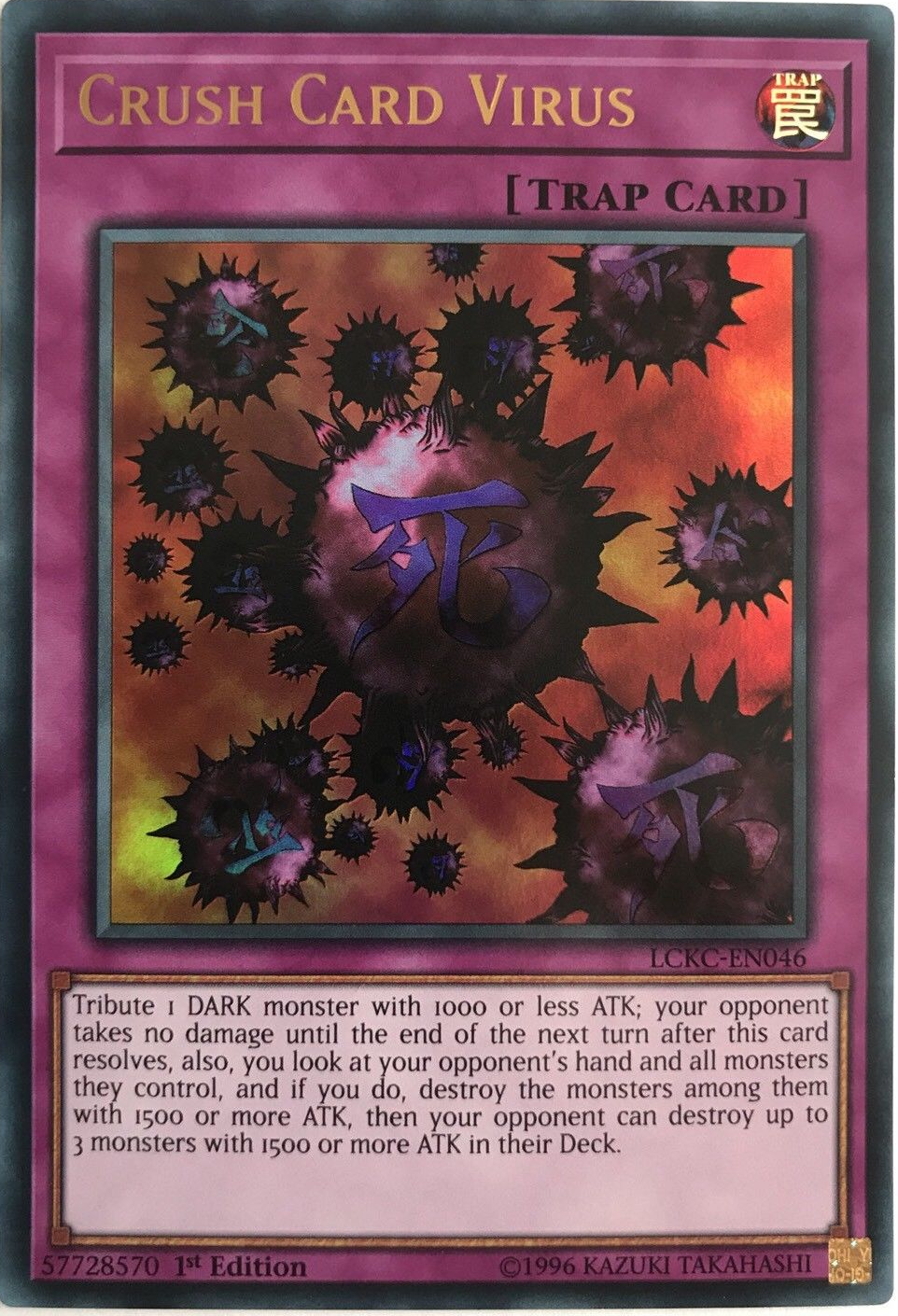 Crush Card Virus (Version 1) [LCKC-EN046] Ultra Rare | Game Master's Emporium (The New GME)